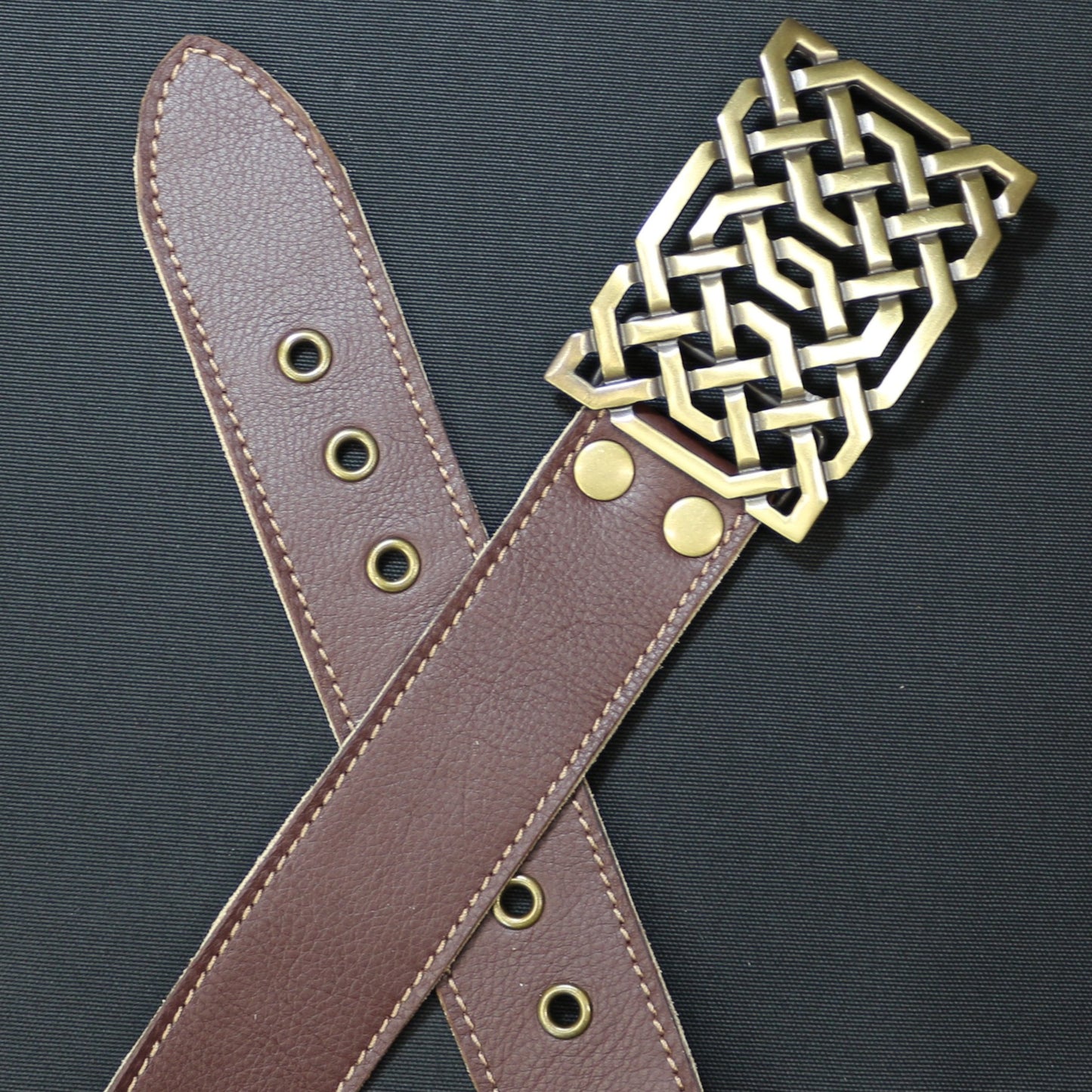Leather belt with Celtic Buckle