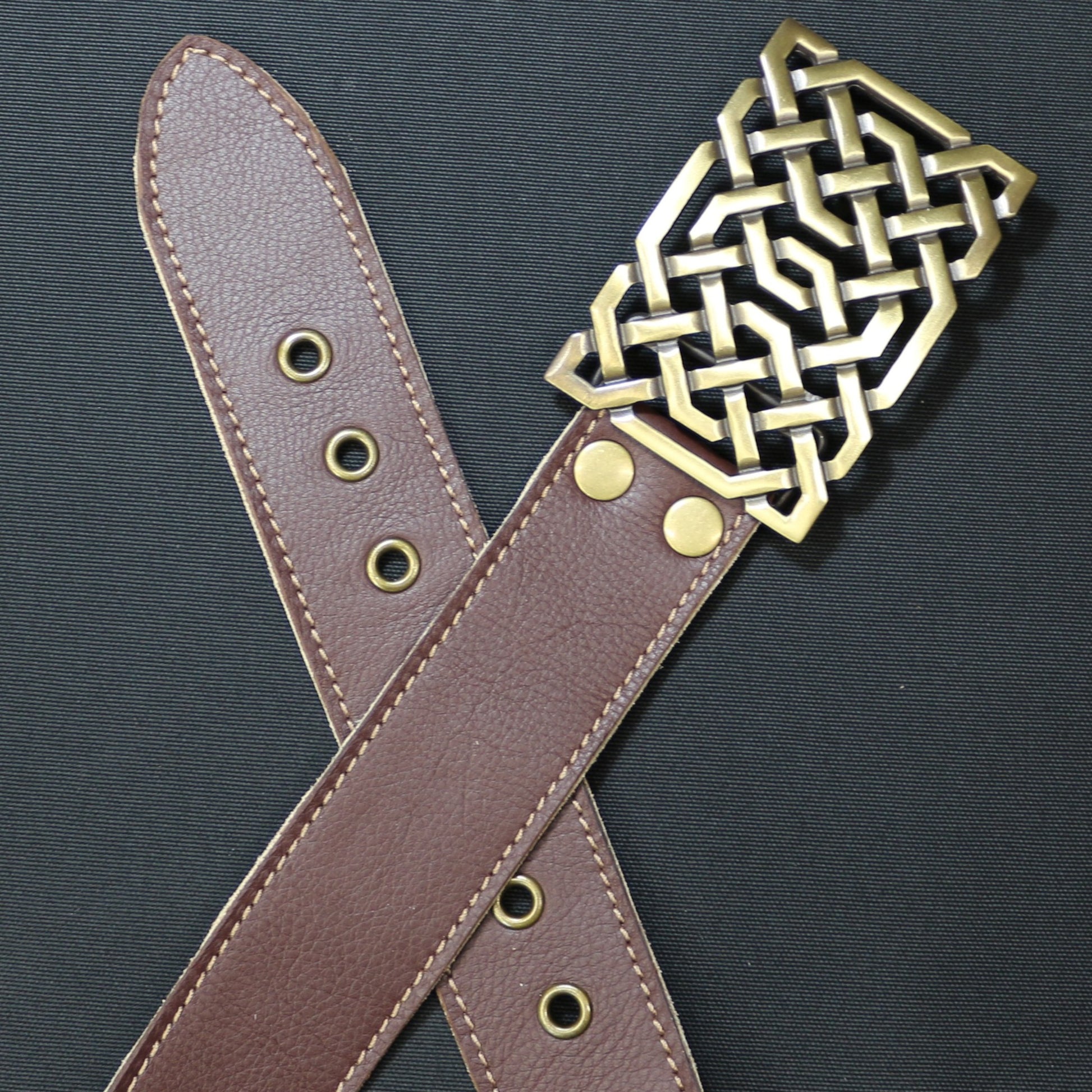 Leather belt with Celtic Buckle