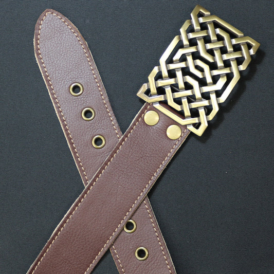Leather belt with Celtic Buckle
