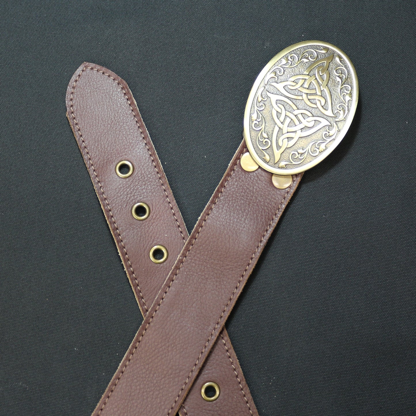 Leather belt with Celtic Knot Buckle