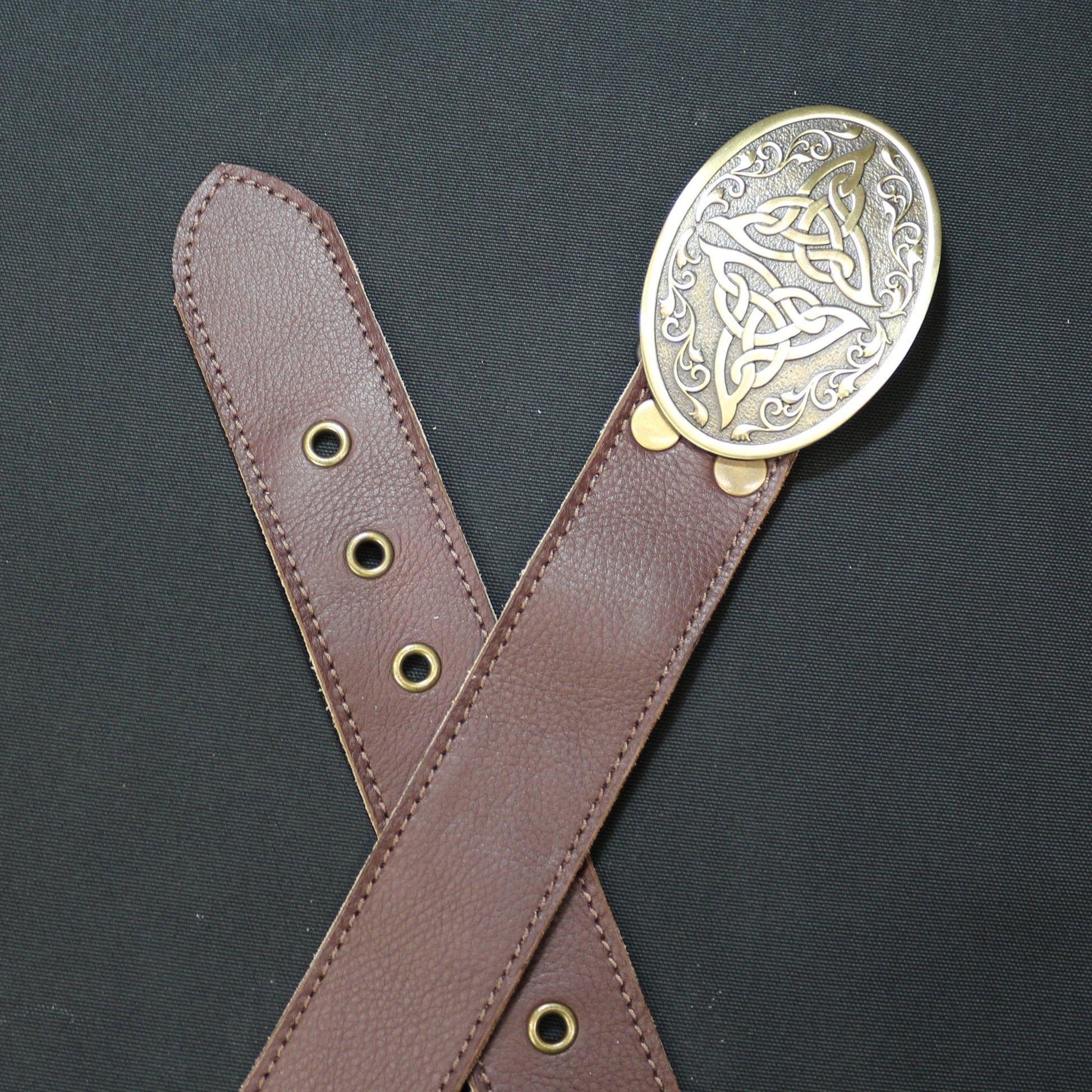 Leather belt with Celtic Knot Buckle