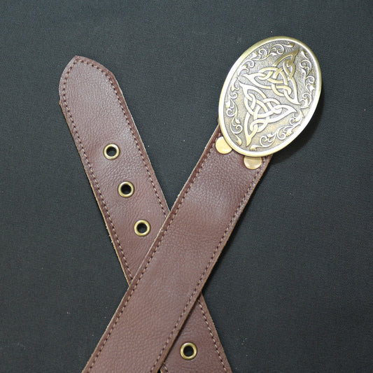 Leather belt with Celtic Knot Buckle